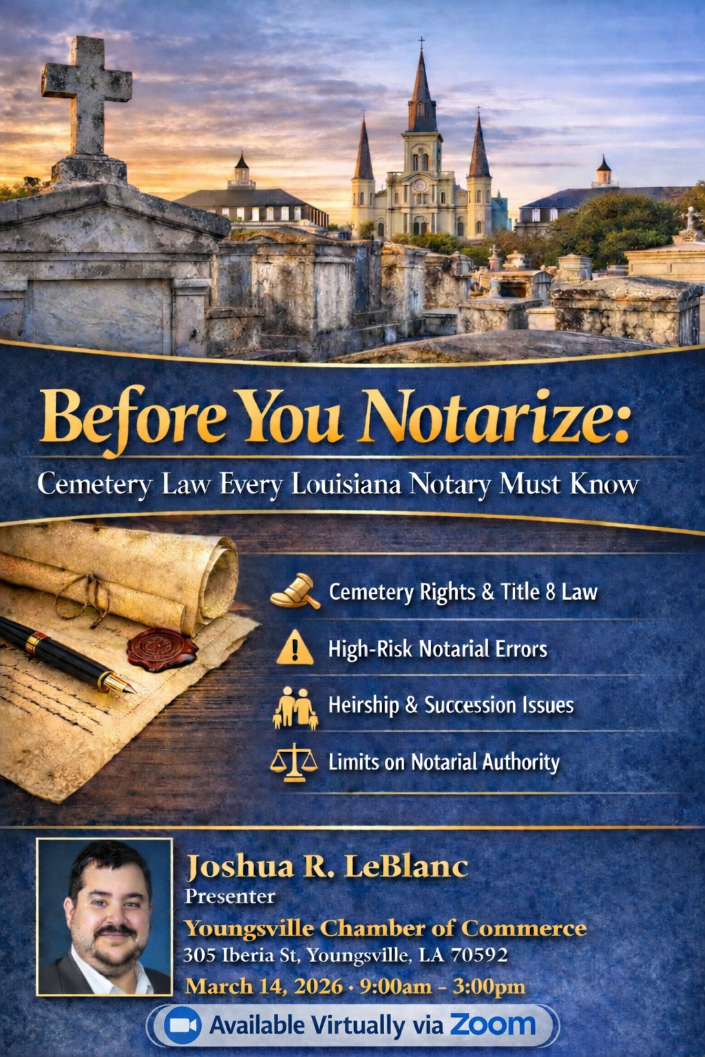 Seminar: Before You Notarize: Cemetery Law Every Louisiana Notary Must Know